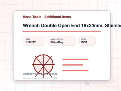 Wrench Double Open End 19x24mm, Stainless Steel - Hand Tools - Additional Items - IMPA 616037 - UOM PCS