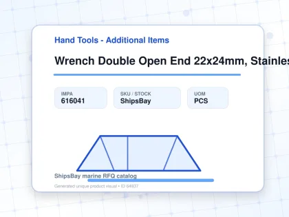 Wrench Double Open End 22x24mm, Stainless Steel - Hand Tools - Additional Items - IMPA 616041 - UOM PCS
