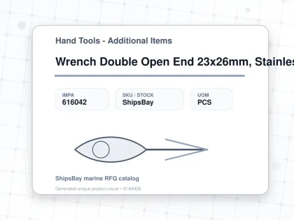 Wrench Double Open End 23x26mm, Stainless Steel - Hand Tools - Additional Items - IMPA 616042 - UOM PCS