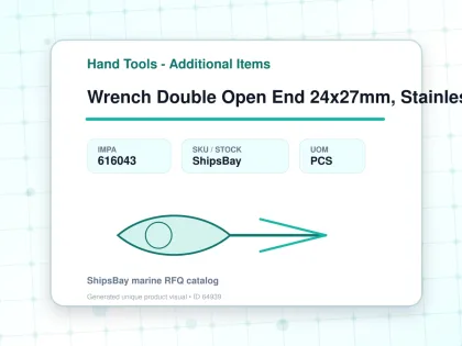 Wrench Double Open End 24x27mm, Stainless Steel - Hand Tools - Additional Items - IMPA 616043 - UOM PCS