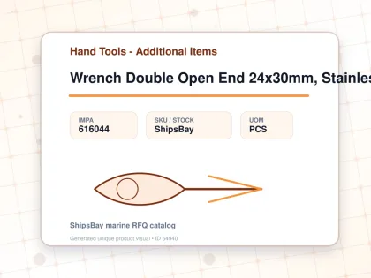 Wrench Double Open End 24x30mm, Stainless Steel - Hand Tools - Additional Items - IMPA 616044 - UOM PCS