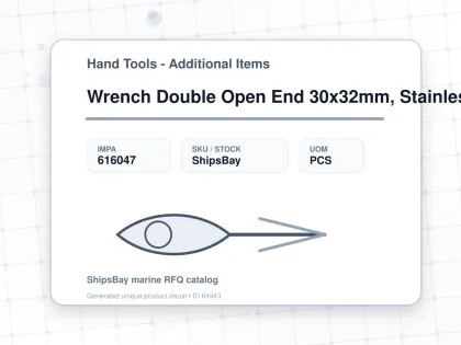 Wrench Double Open End 30x32mm, Stainless Steel - Hand Tools - Additional Items - IMPA 616047 - UOM PCS