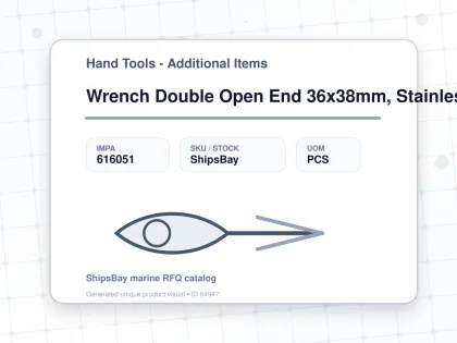Wrench Double Open End 36x38mm, Stainless Steel - Hand Tools - Additional Items - IMPA 616051 - UOM PCS
