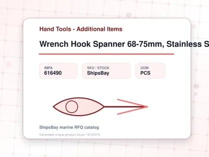 Wrench Hook Spanner 68-75mm, Stainless Steel - Hand Tools - Additional Items - IMPA 616490 - UOM PCS