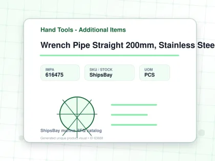 Wrench Pipe Straight 200mm, Stainless Steel - Hand Tools - Additional Items - IMPA 616475 - UOM PCS