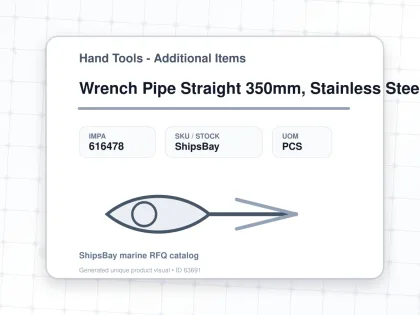 Wrench Pipe Straight 350mm, Stainless Steel - Hand Tools - Additional Items - IMPA 616478 - UOM PCS