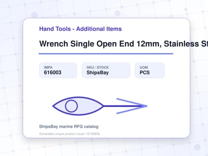 Wrench Single Open End 12mm, Stainless Steel - Hand Tools - Additional Items - IMPA 616003 - UOM PCS