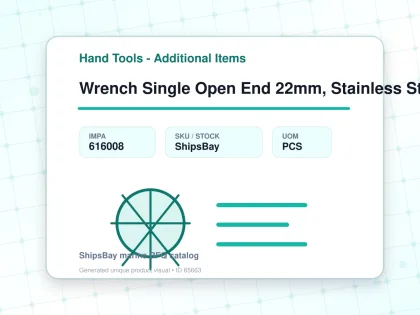 Wrench Single Open End 22mm, Stainless Steel - Hand Tools - Additional Items - IMPA 616008 - UOM PCS