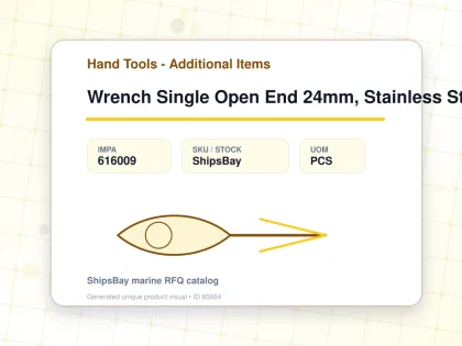 Wrench Single Open End 24mm, Stainless Steel - Hand Tools - Additional Items - IMPA 616009 - UOM PCS