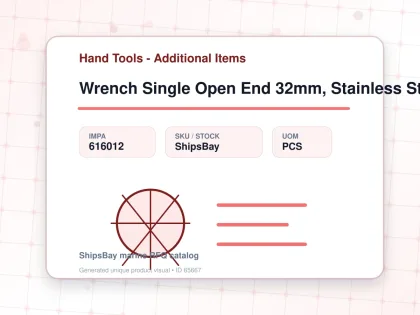 Wrench Single Open End 32mm, Stainless Steel - Hand Tools - Additional Items - IMPA 616012 - UOM PCS