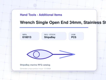 Wrench Single Open End 34mm, Stainless Steel - Hand Tools - Additional Items - IMPA 616013 - UOM PCS
