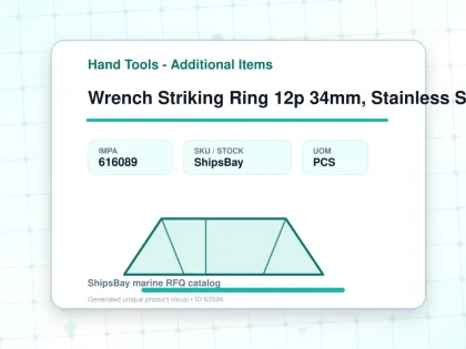 Wrench Striking Ring 12p 34mm, Stainless Steel - Hand Tools - Additional Items - IMPA 616089 - UOM PCS
