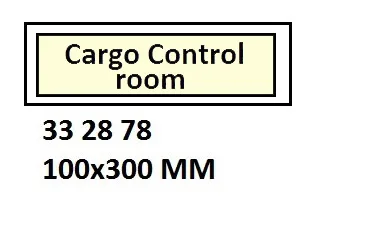 Accommodation Signs, 100X300 Mm, Cargo Control Room