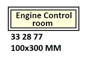Accommodation Signs, 100X300 Mm, Engine Control Room