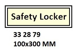 Accommodation Signs, 100X300 Mm, Safety Locker