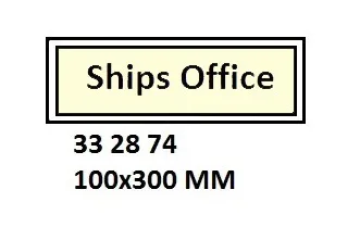 Accommodation Signs, 100X300 Mm, Ships Office