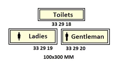 Accommodation Signs, 100X300 Mm, Toilets