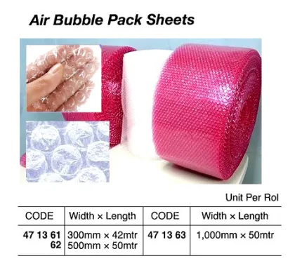 Air Bubble Pack Sheets, W 1000 Mm X L 50 Mtr