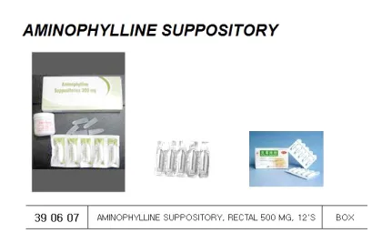 Aminophylline Suppository, Rectal 500 Mg, 12'S