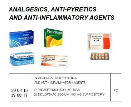 Analgesics, Anti Pyretics And Anti Inflammatory Agents 1) Paracetamol 500 Mg Tabs