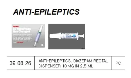 Anti Epileptics, Diazepam Rectal Dispenser 10 Mg In 2.5 Ml