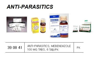 Anti Parasitics, Mebendazole 100 Mg Tabs, 6 Tab/Pk