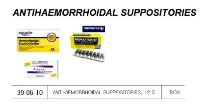 Antihaemorrhoidal Suppositories, 12'S