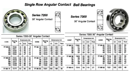 Ball Bearing, Single Row Angular Contact No.7302