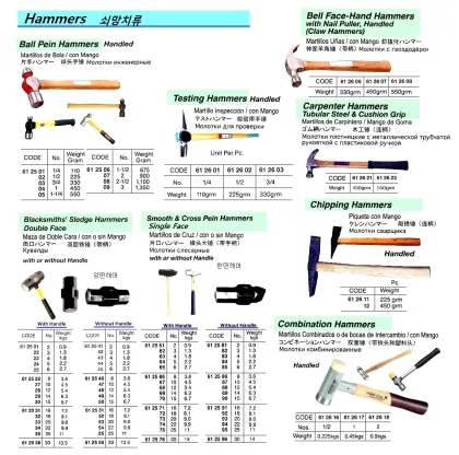 Blacksmith Double Face Hammer With Handle, No.8 (3.6 Kgs)