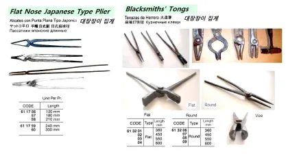 Blacksmiths' Tongs, Flat, 450 Mm