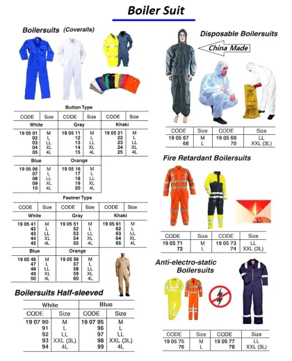 Boilersuit, Cotton, Button Type, Blue Size Ll