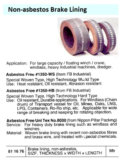Brake Lining, ( Need Spec )