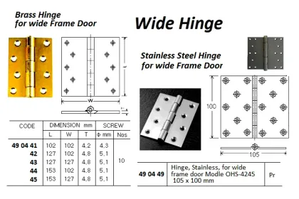 Brass Hinge For Wide Frame Door, L 127 X W 127 Mm