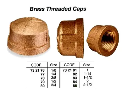 Brass Threaded Cap, 2