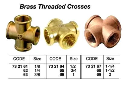Brass Threaded Cross, 3/4