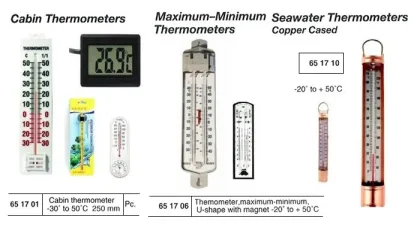 Cabin Thermometer, 30 To 50 Deg 250 Mm