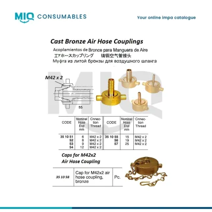 Cap For Airhose Coupling, Bronze M42 X 2
