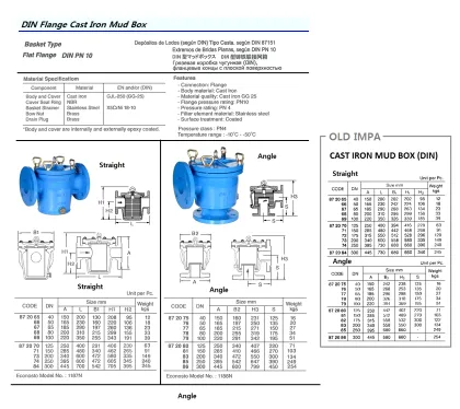 Cast Iron Basket Ty Mud Box (Din), Straight Ty, Both Flanged End, Pn 10, Dn 150, #1187N Ty Econosto