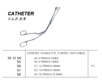 Catheter, Double Eye, Pointed, Disposable, (C) 12 French (4Mm)