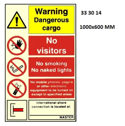 Combination Sign, 1000X600 Mm, Warning Dangerous Cargo...