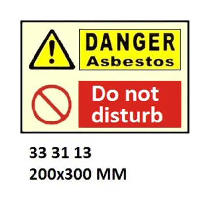 Combination Sign, 200X300 Mm, Danger Asbestos??