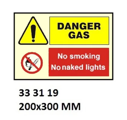 Combination Sign, 200X300 Mm, Danger Gas