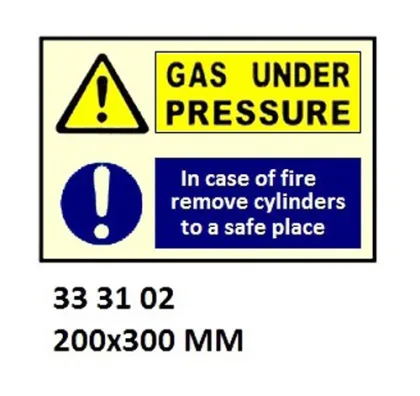 Combination Sign, 200X300 Mm, Gas Under Pressure??