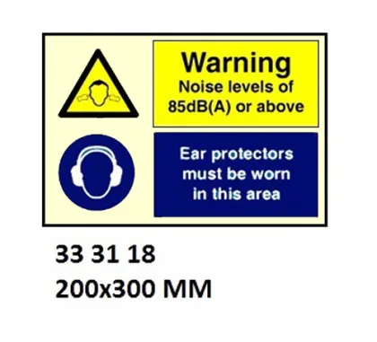 Combination Sign, 200X300 Mm, Warning Noise Leaves Of..