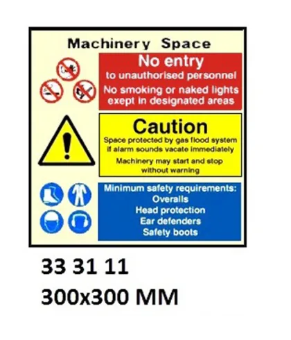 Combination Sign, 300X300 Mm, Machinery Space??