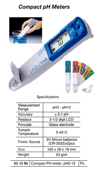 Compact Ph Meters, Ph 2 12 Measure