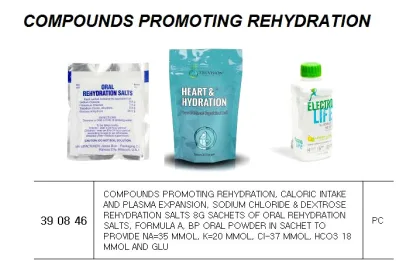 Compounds Promoting Rehydration, Caloric Intake And Plasma Expansion, Sodium Chloride & Dextrose Rehydration Salts 8G Sachets Of Oral Rehydration Salts, Formula A, Bp Oral Powder In Sachet To Provide Na=35 Mmol, K=20 Mmol, Ci 37 Mmol, Hco3 18 Mmol An
