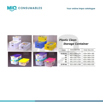 Container Plastic Clear W/Lid, Inner Size 541X371X310Mm