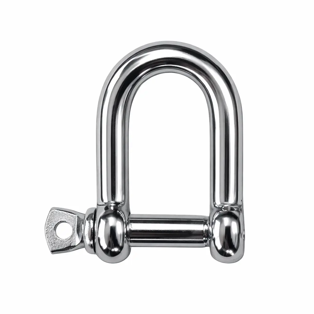 D-Shackle, Screw Pin, 25x25x50mm, SWL 2 ton, Stainless Steel 316, IMPA 233509