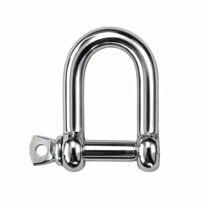 D-Shackle, Screw Pin, 6x6x12mm, SWL 0.17 ton, Stainless Steel 316, IMPA 233501